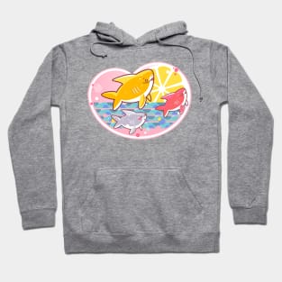 The three sharks are having fun. Hoodie